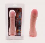 Solid penis dong, suction cup, TPR, Flesh, 6x24 cm
