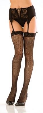 Lace Top Fishnet Thigh High